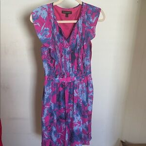 Banana Republic Pink & Blue Floral Midi Dress